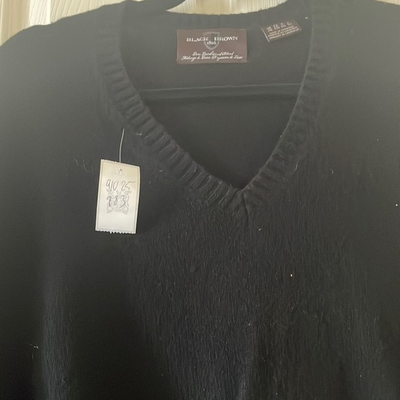 Black sweater mens v neck lambswool - Picture 4 of 7
